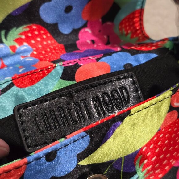 Current Mood Fruit Print Shoulder Bag–Red Black Y2K Graphic Purse Silver Buckle - Picture 4 of 13